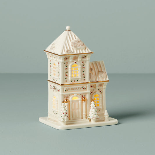 Mistletoe Park Light-Up Library Figurine